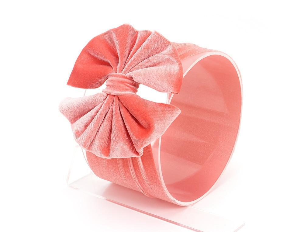 New Large Bow Baby Headband Velet Soft Bowknot Girl Accessories Hair Solid Messy Bows Toddler Headbands Baby Head Wraps Turban Big Bow for Girls Stevvex