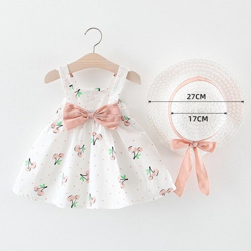 Modern Baby Newborn Toddler Girls Summer Tutu Dress With Printing Princess Dresses Sundress And Hat Stevvex