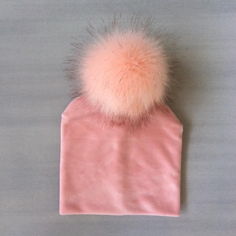 Kids Girls Solid Hat With Pompon Baby Beanie Pompom Cap Children's Accessories Design Stevvex