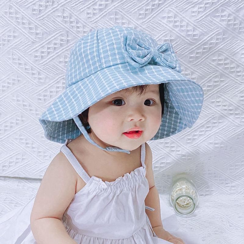 Modern Baby Girls Sun Hat Cotton Baby Hat Kids Child Cap Bowknot Flower Print Bucket Hat Double Sided Stevvex