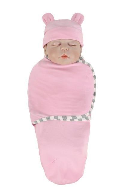 Newborn Wrapping Swaddle Baby Envelop Wrap Blanket Baby Hat Sleeping Bag Set Sleep Bag Stevvex