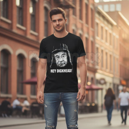 "Hey Dickhead!" Funny Graphic Tee – Sarcastic Obnoxious Joke T-Shirt, Premium 100% Cotton Unfiltered Humor Top, Soft Lived-In Heavyweight Friendly Insult Shirt, Made in USA Pasimax