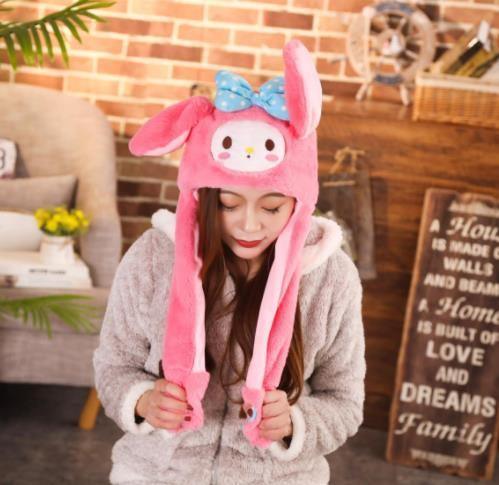 Modern Elegant Winter Interesting Girls Animals Ear Moving Jumping Hats Children and Adults Women Warm Rabbit Winter Caps In Modern Design Stevvex