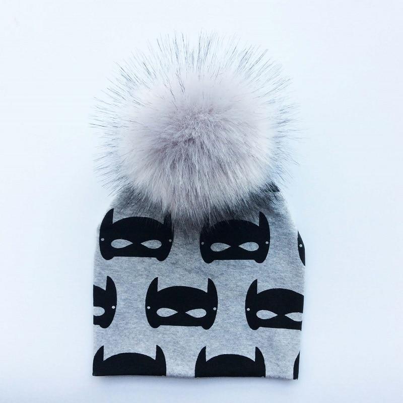 Luxury Modern Unique Toddler Boys and Girls Cartoon Printing Cotton Pompom Cap For Baby Beanie Hat With Pompon For Kids Stevvex
