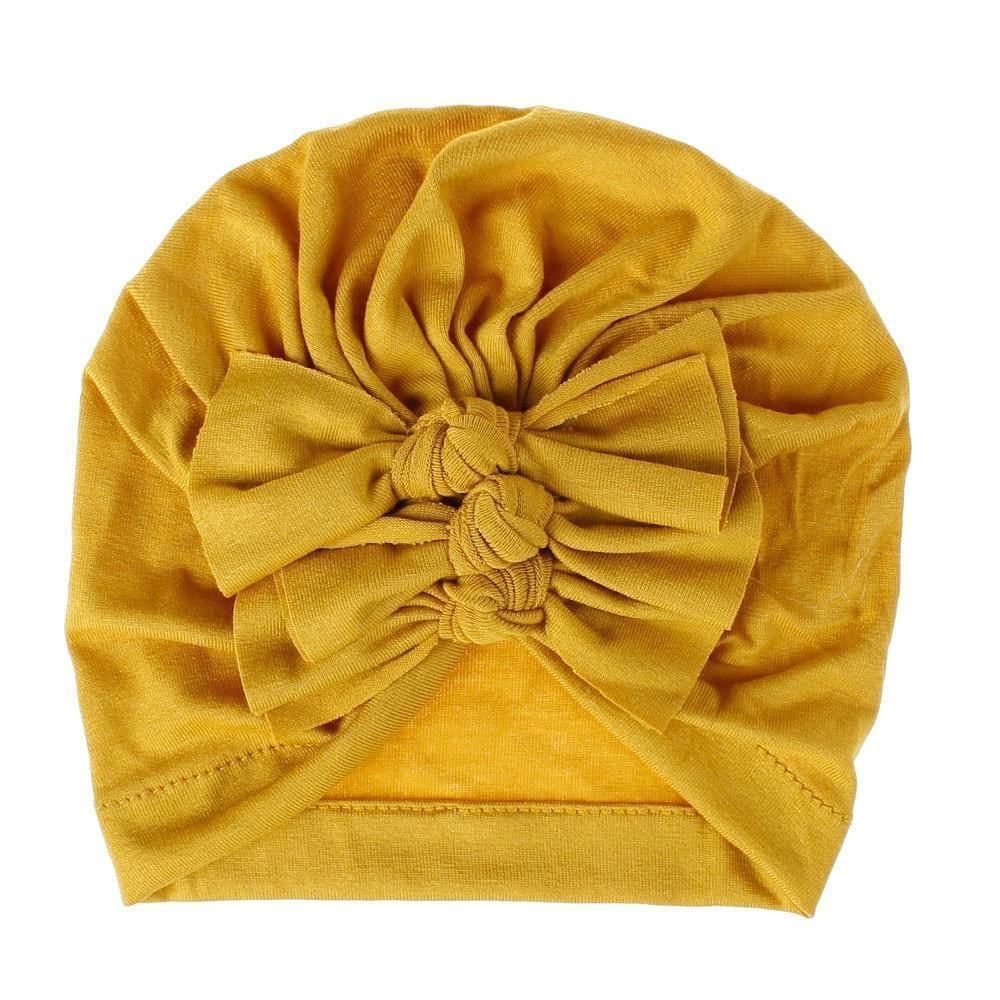 Modern Handamde Toddler Baby Boys& Girls Turban Head Wrap Beanie Cotton Hat Solid Cap Headband For Kids Stevvex