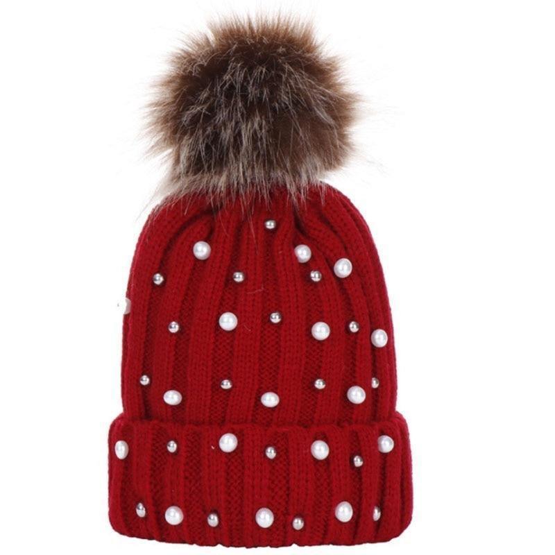 Luxury Baby Kids Pompom Newborn Baby Hat Cap Knitted Warm Hats With Rhinestone for Baby Girl/Boy Beanie Soft Toddler Hat Stevvex