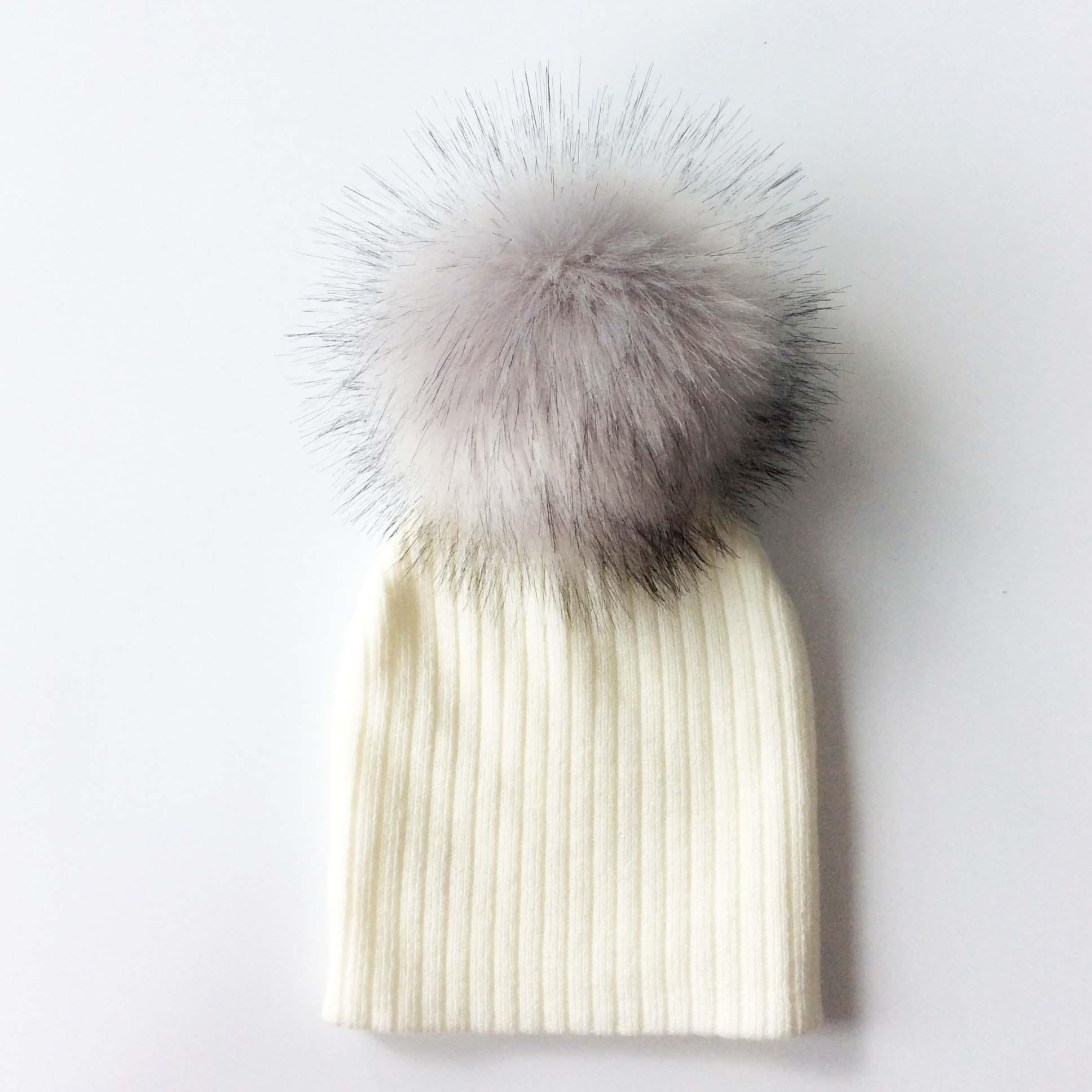 Trend New Winter Children Boy Girl Crochet Artificial Pompom Hat Knitted Toddler Kids Caps With Pompon Baby Beanie For Girls and Boys Stevvex