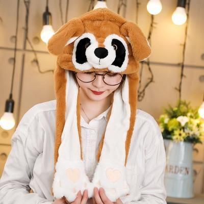Modern Elegant Winter Interesting Girls Animals Ear Moving Jumping Hats Children and Adults Women Warm Rabbit Winter Caps In Modern Design Stevvex