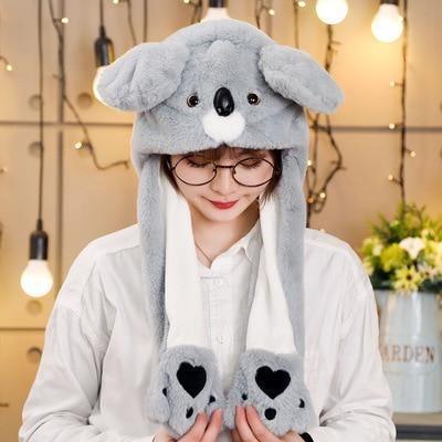 Modern Elegant Winter Interesting Girls Animals Ear Moving Jumping Hats Children and Adults Women Warm Rabbit Winter Caps In Modern Design Stevvex