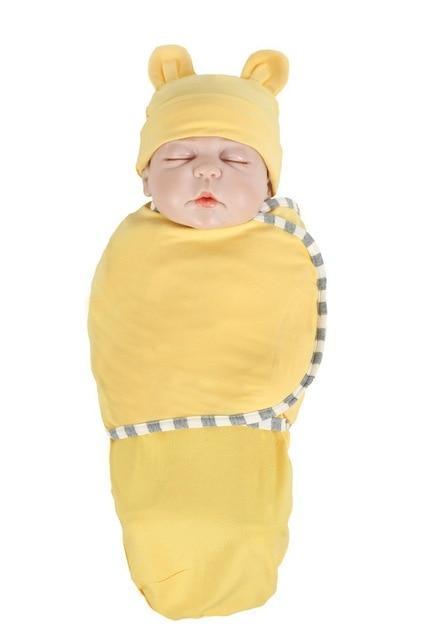 Newborn Wrapping Swaddle Baby Envelop Wrap Blanket Baby Hat Sleeping Bag Set Sleep Bag Stevvex