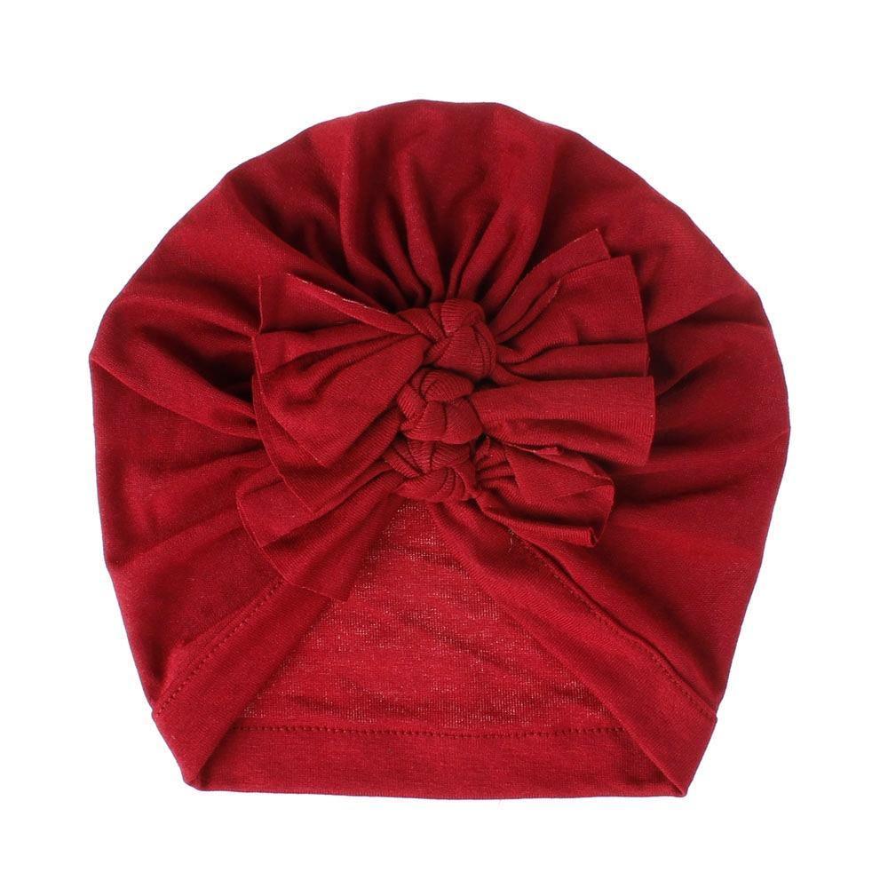 Modern Handamde Toddler Baby Boys& Girls Turban Head Wrap Beanie Cotton Hat Solid Cap Headband For Kids Stevvex