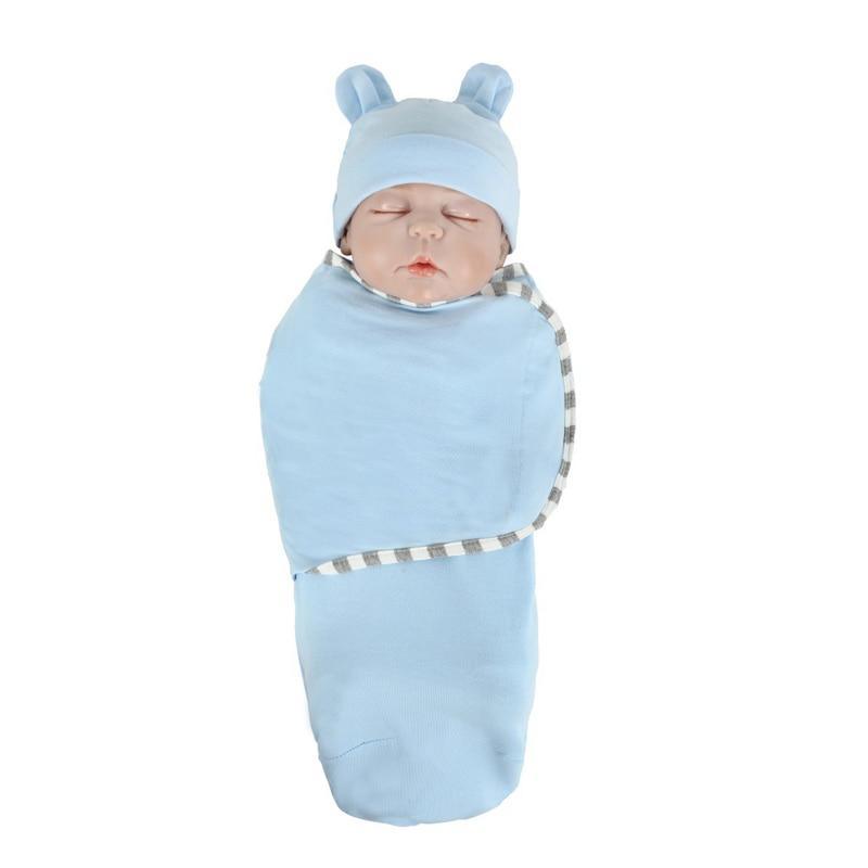 Muslin Swaddle Newborn Organic Cotton Blanket Extract Envelope Baby Sleeping Things Bedding for Boys Girls with a Hat Blanket Bag Stevvex