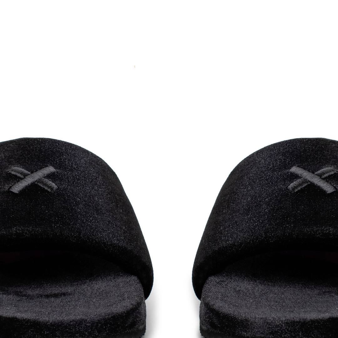Women's Black Velvet House Slide Del Toro Shoes