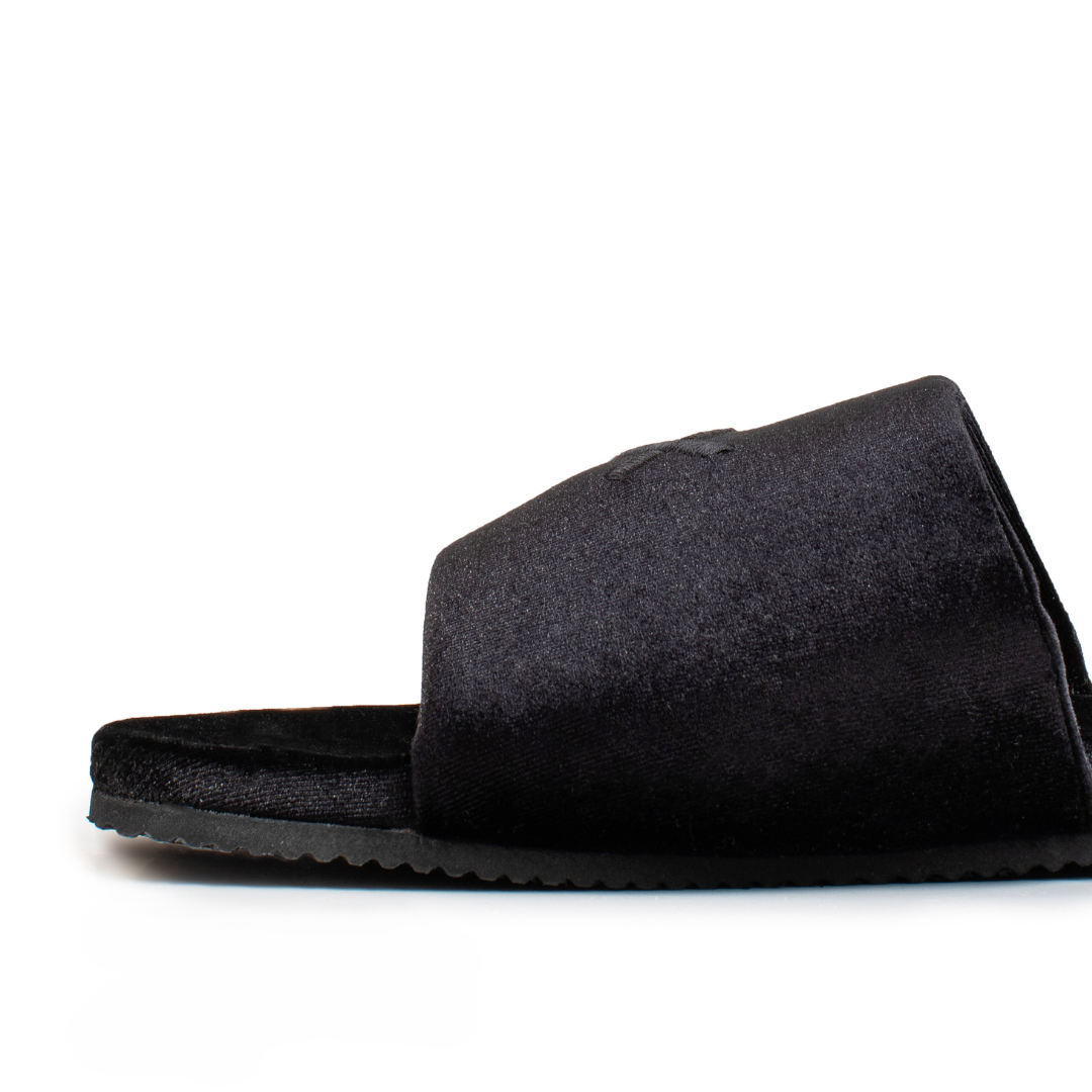 Women's Black Velvet House Slide Del Toro Shoes