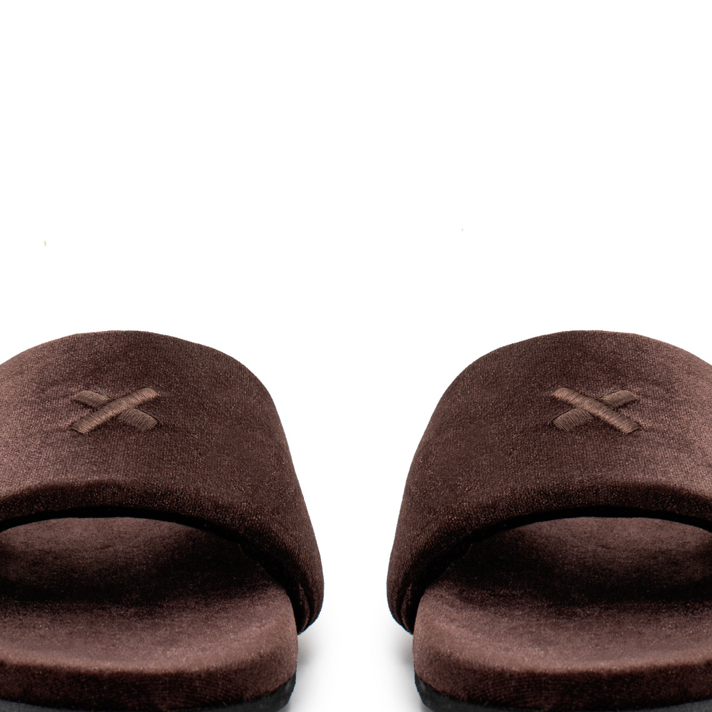 Women's Chocolate Brown Velvet House Slide Del Toro Shoes