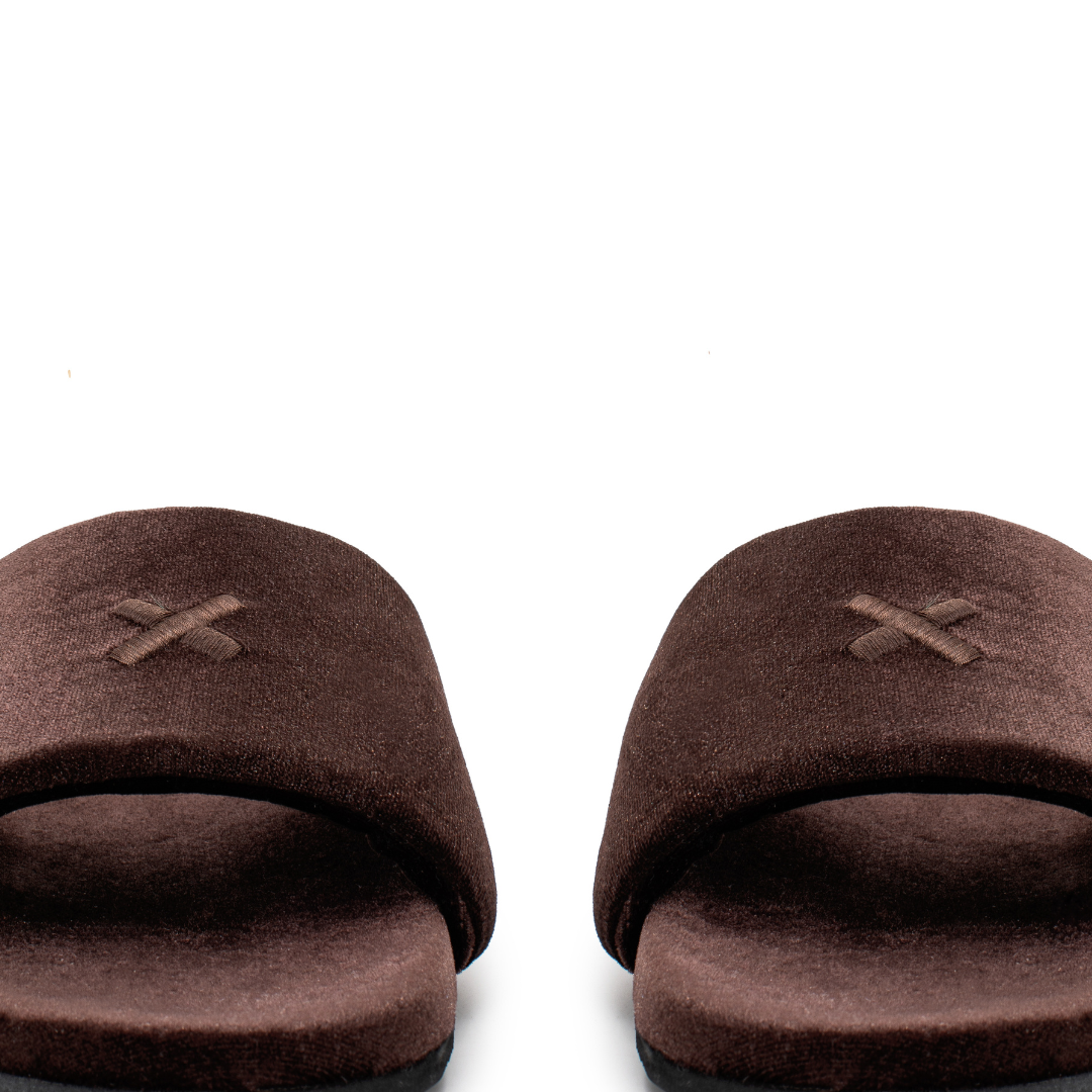 Women's Chocolate Brown Velvet House Slide Del Toro Shoes
