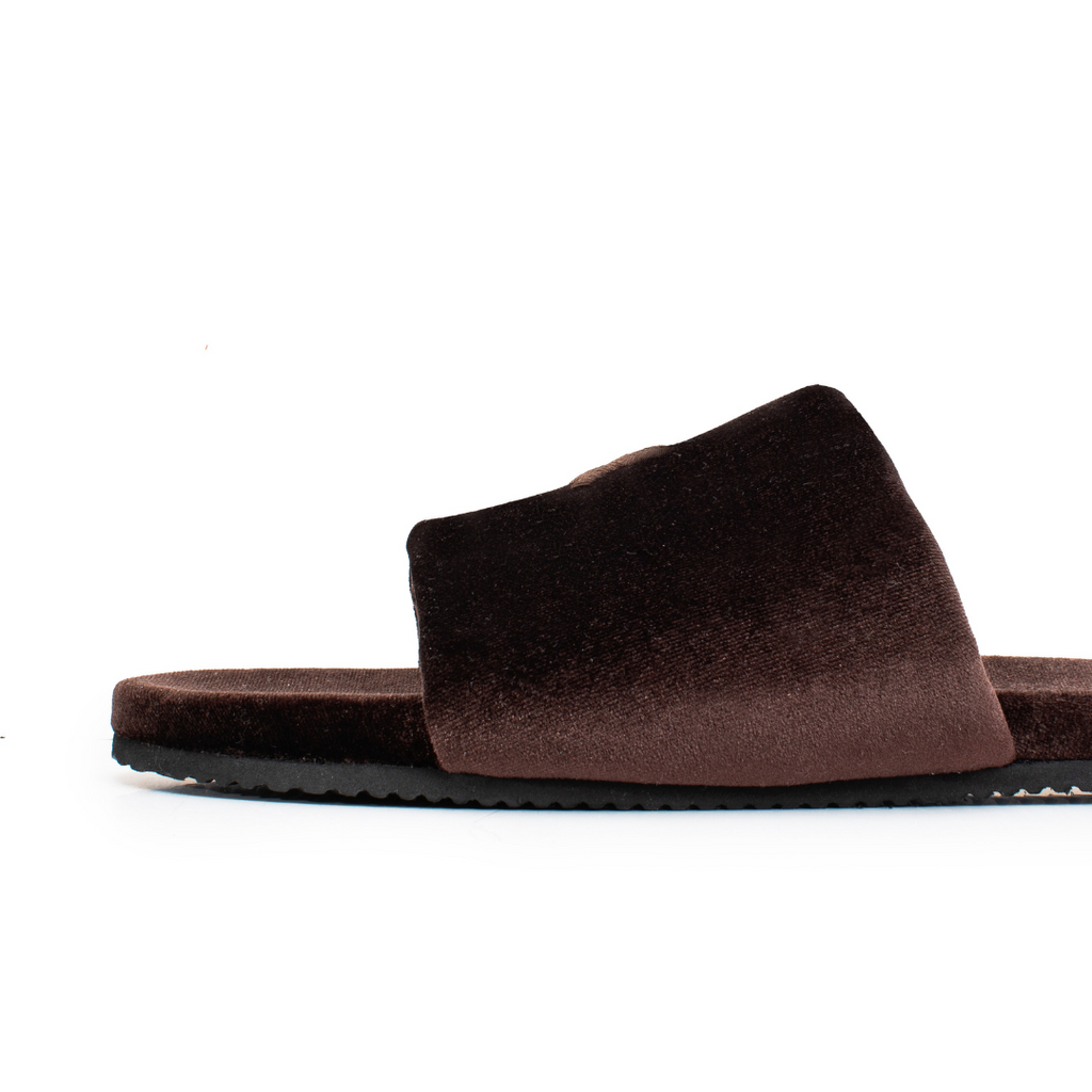 Women's Chocolate Brown Velvet House Slide Del Toro Shoes