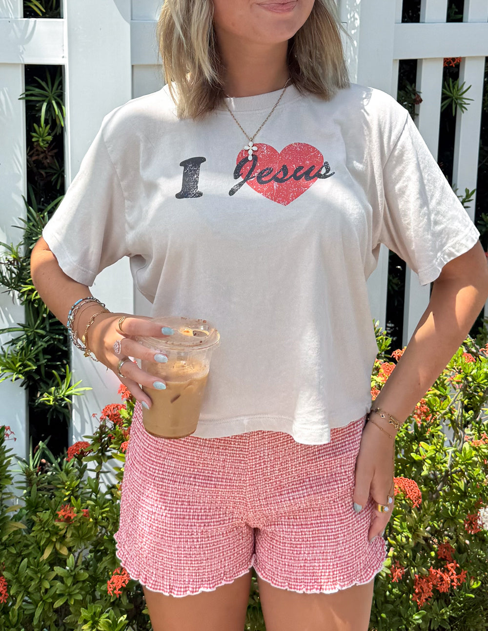 I Love Jesus Cropped Women's Tee Elevated Faith