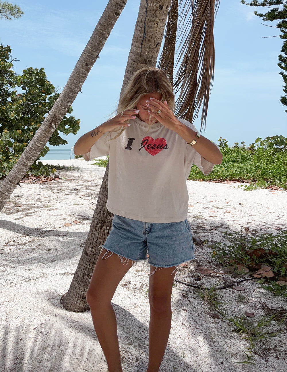 I Love Jesus Cropped Women's Tee Elevated Faith