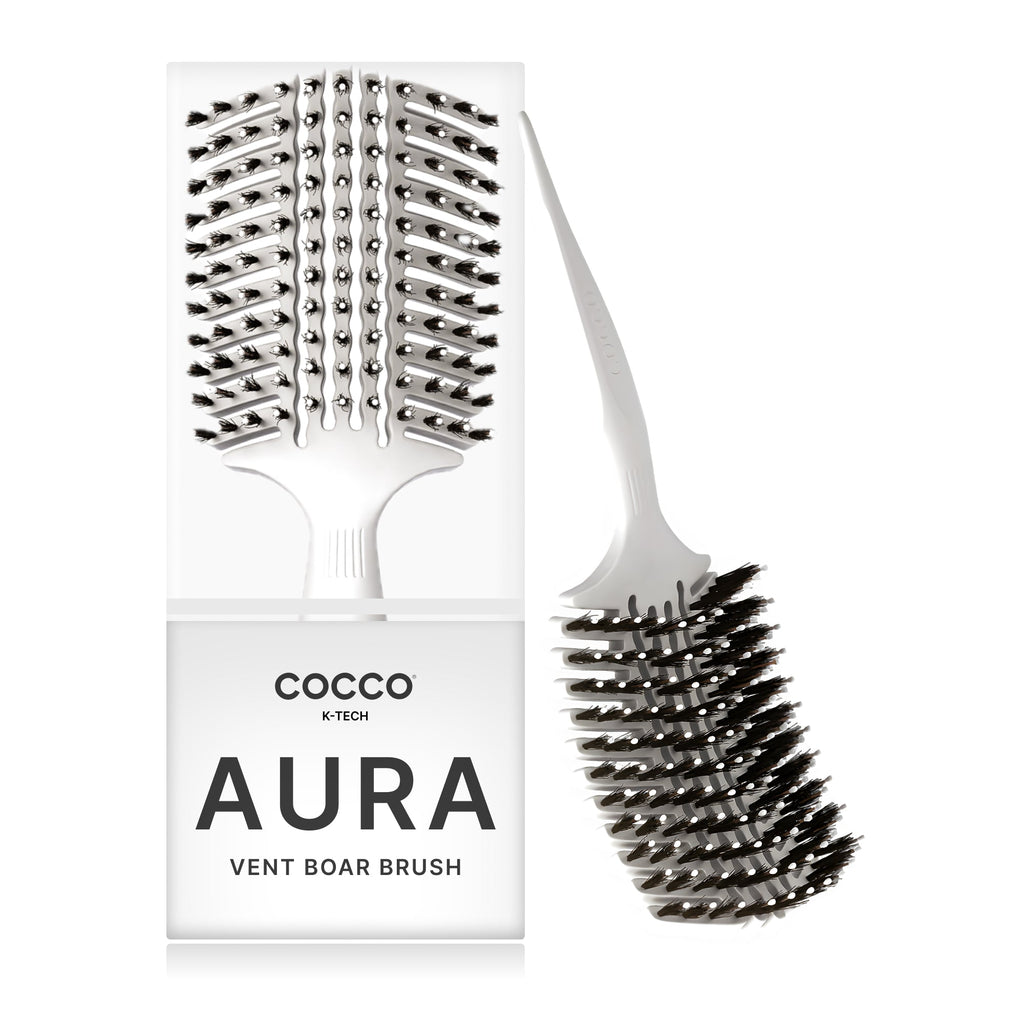 COCCO® Aura Vent Boar Brush (White)