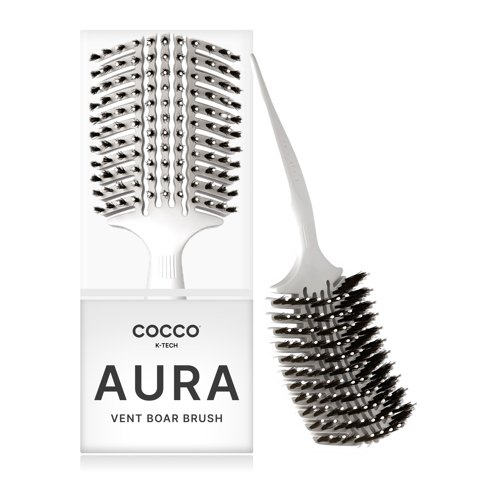 COCCO® Aura Vent Boar Brush (White)