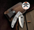 Tribal Guardian Engraved Folding Pocket Knife