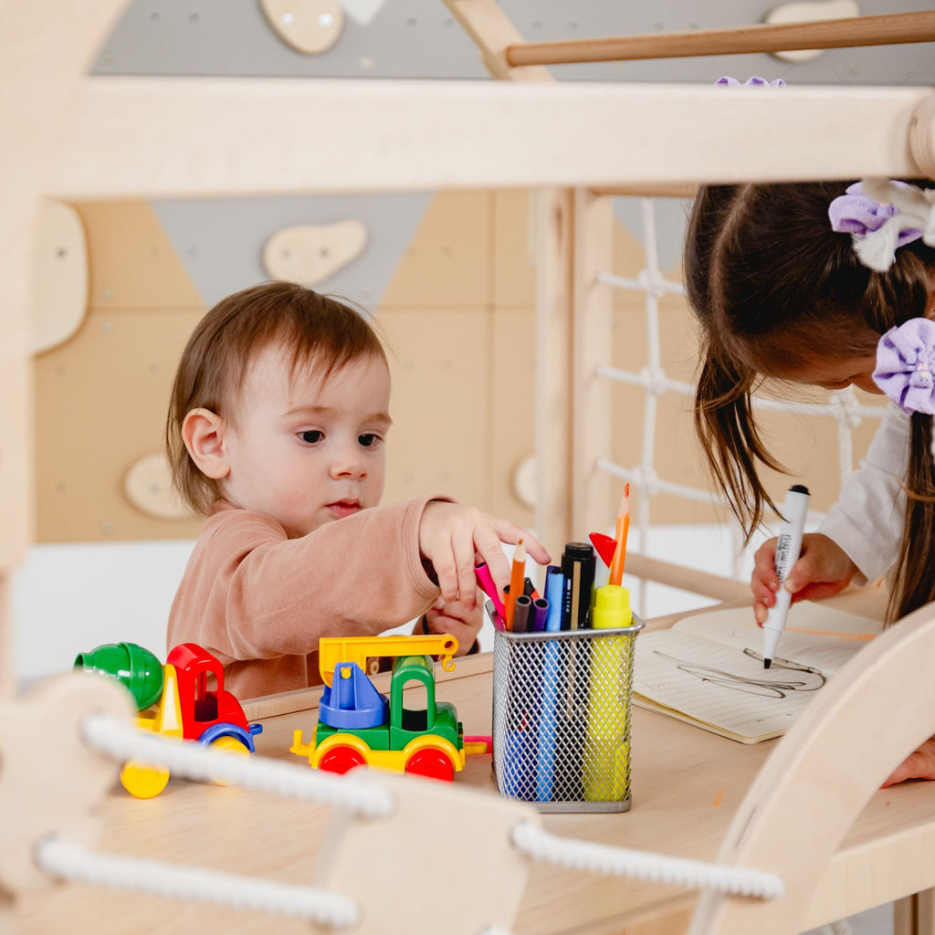 Wood and Hearts Wooden Toddler Climbing Playhouse, Ages 1–6 woodandhearts