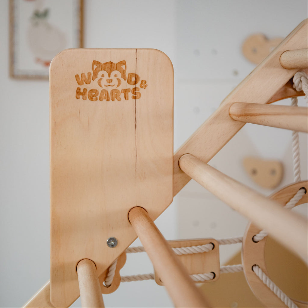 Wood and Hearts Wooden Toddler Climbing Playhouse, Ages 1–6 woodandhearts