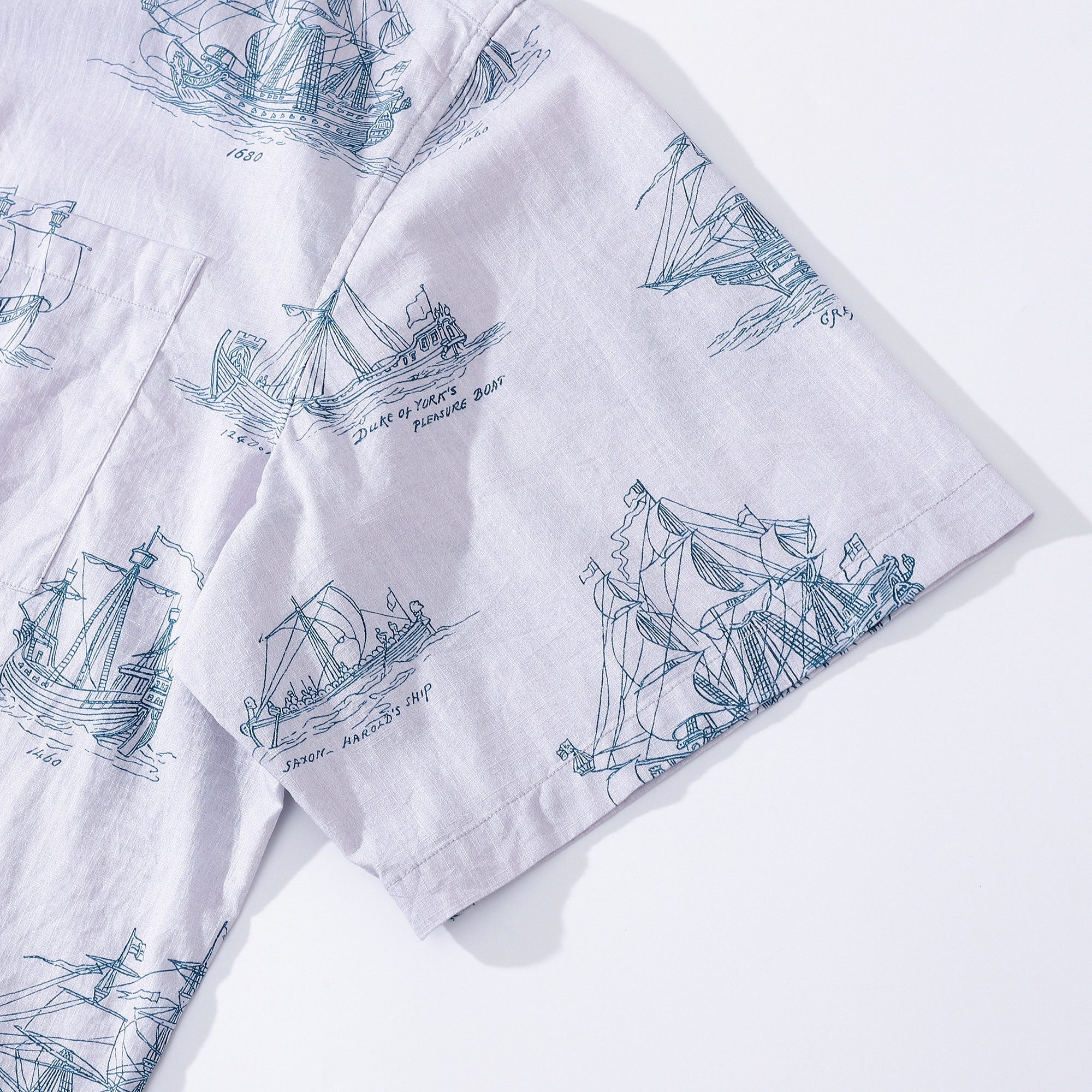Hawaiian Shirt For Men Ship And Boat Drawing Short Sleeve Designer Shirt By Amy