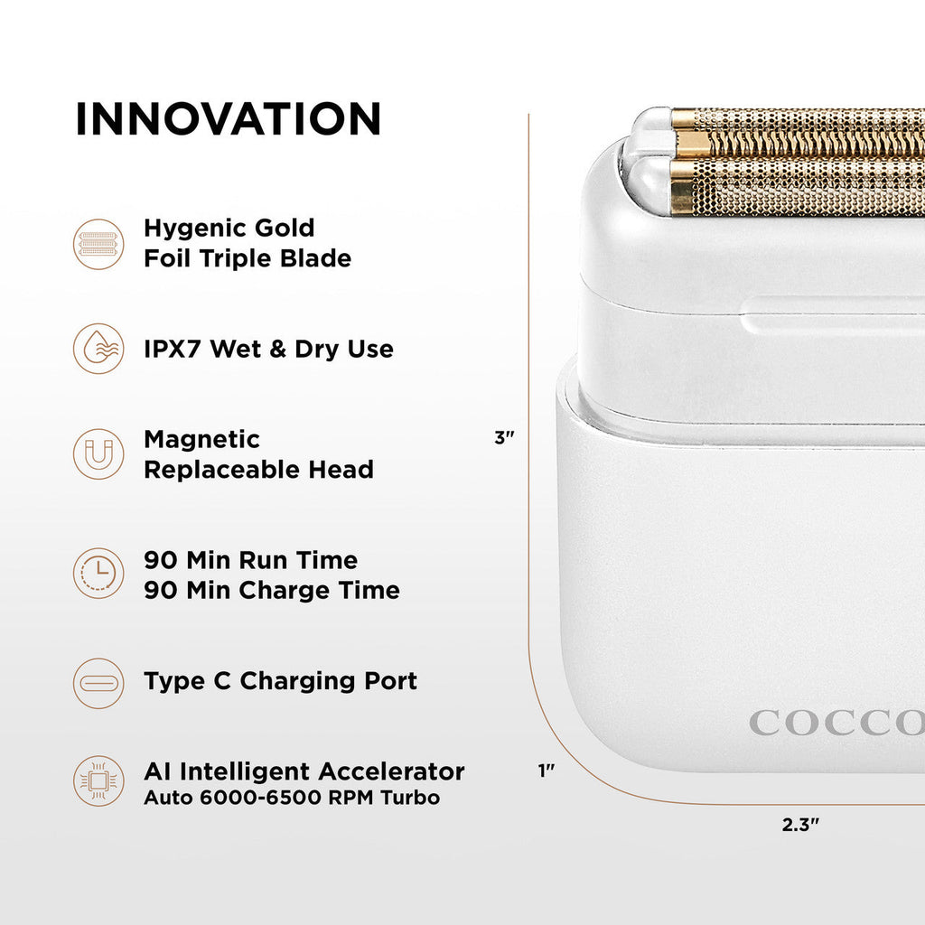 Impacto Micro Wet-Dry Shaver (White) Cocco Hair Professional