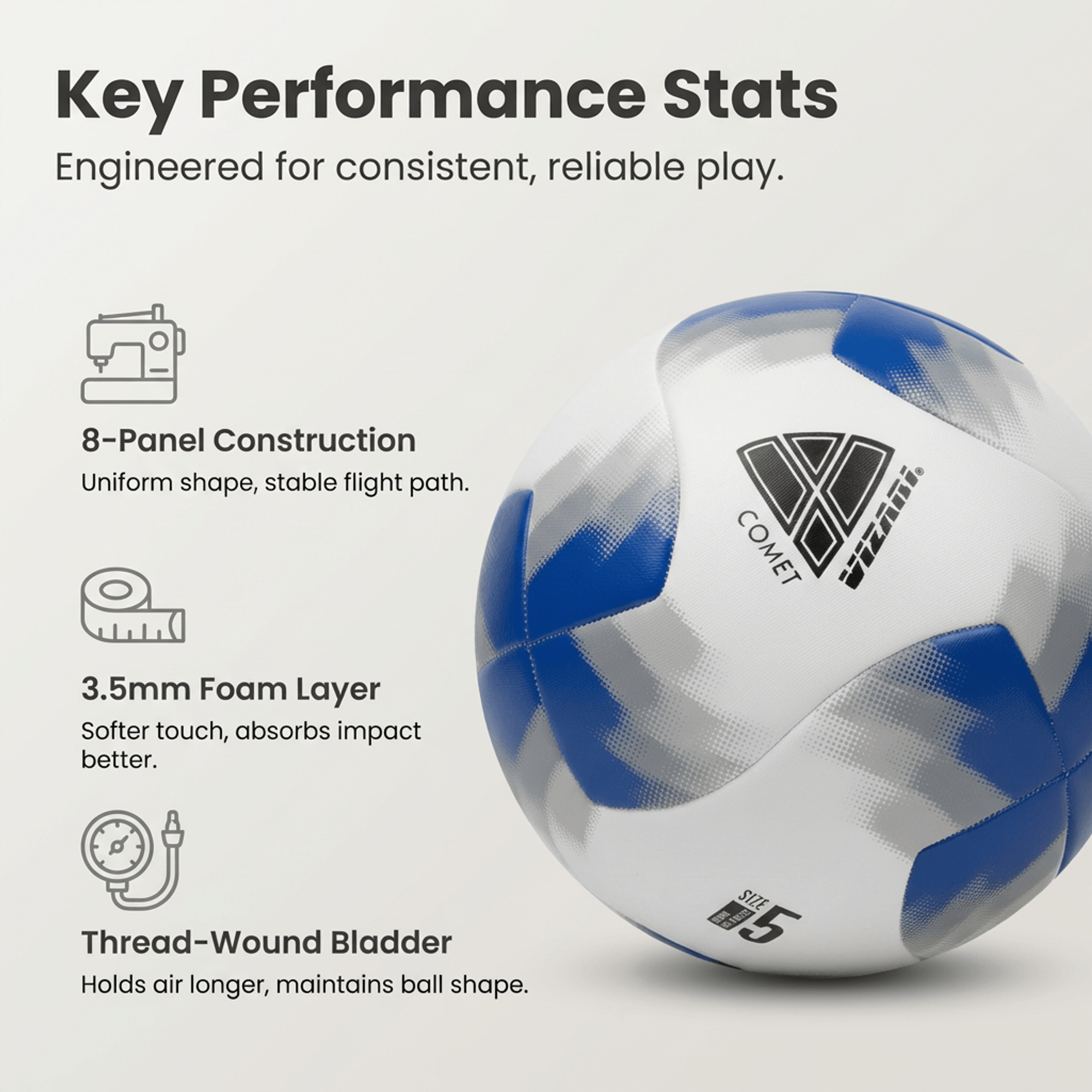 Comet Soccer Ball – Blue Vizari Sports
