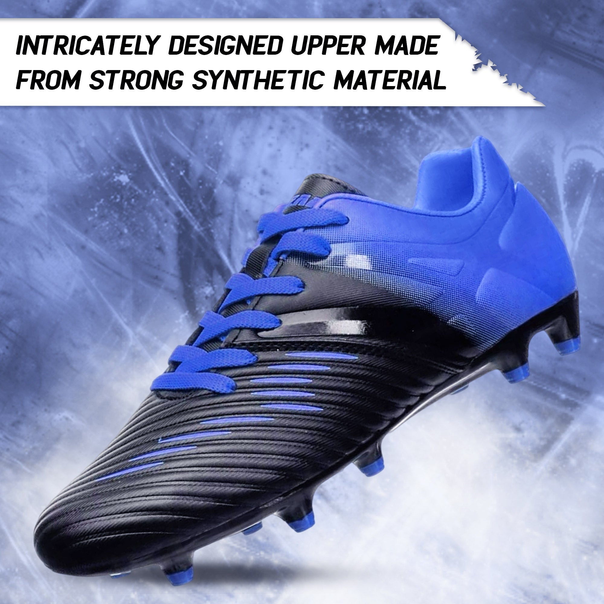 Vizari Liga Kids Firm Ground (FG) Soccer Cleats -Black/Blue, Youth Sizes 8C-Y Under $30 Vizari Sports