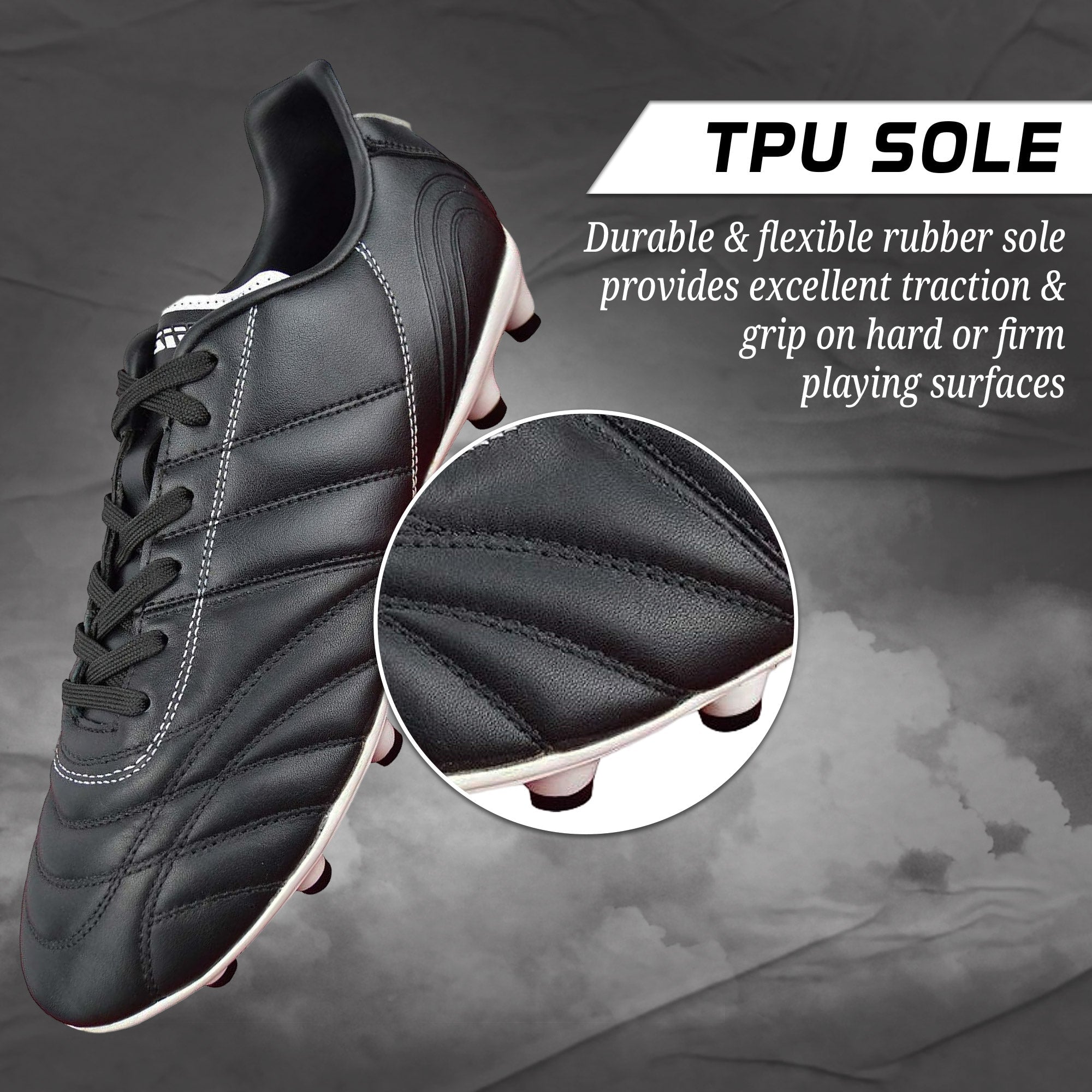 Classico Firm Ground Soccer Shoes -Black/White Vizari Sports