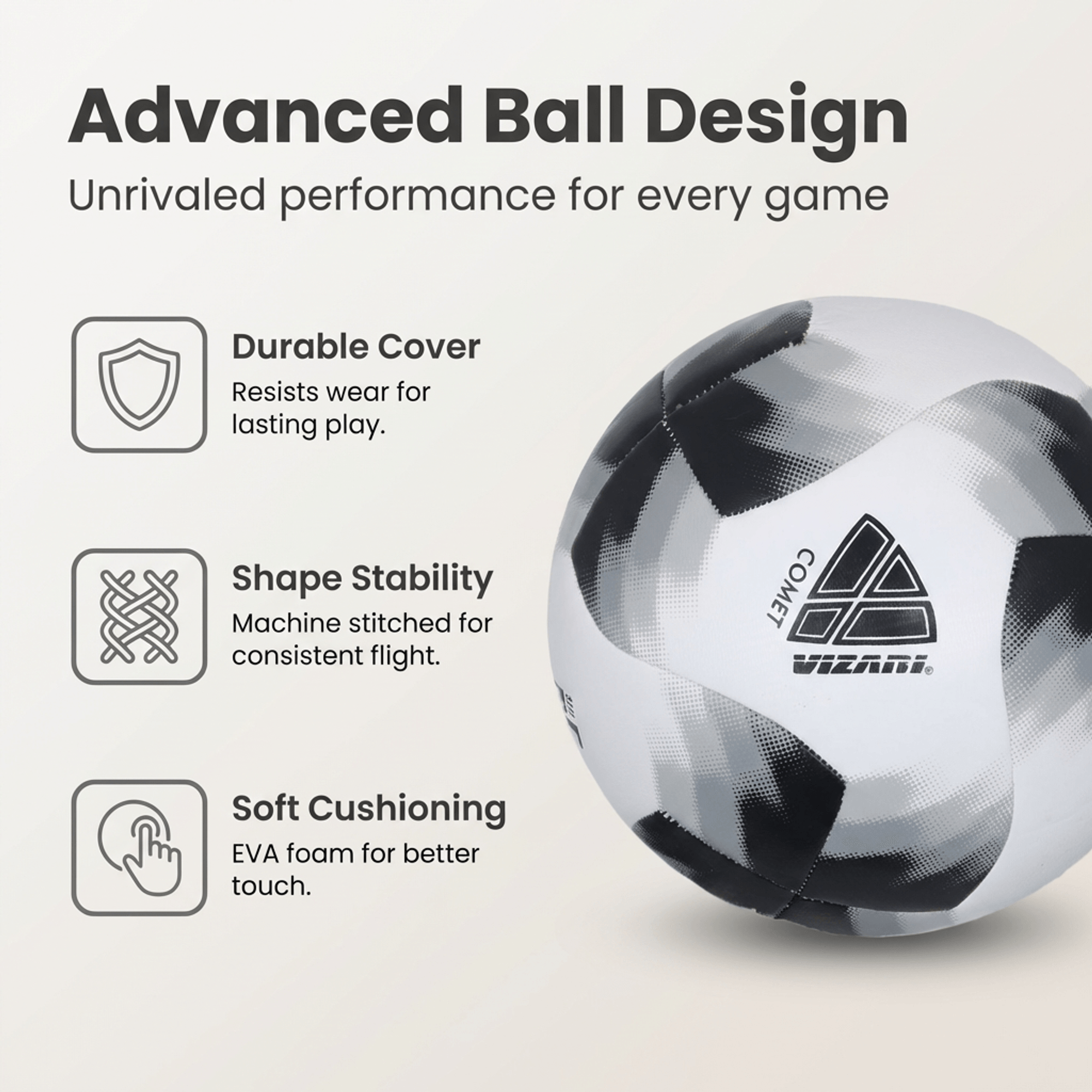 Comet Soccer Ball - Black Vizari Sports