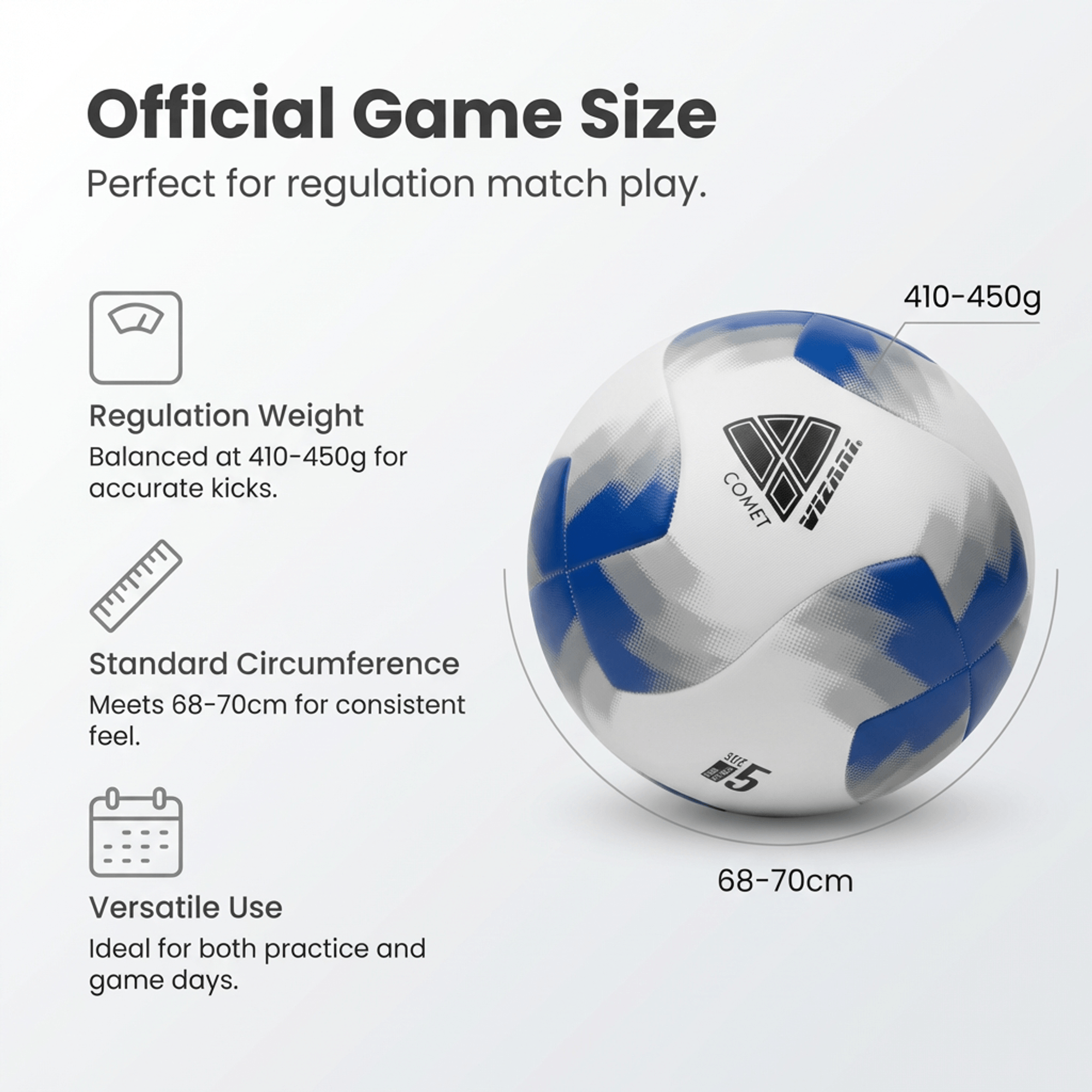 Comet Soccer Ball – Blue Vizari Sports