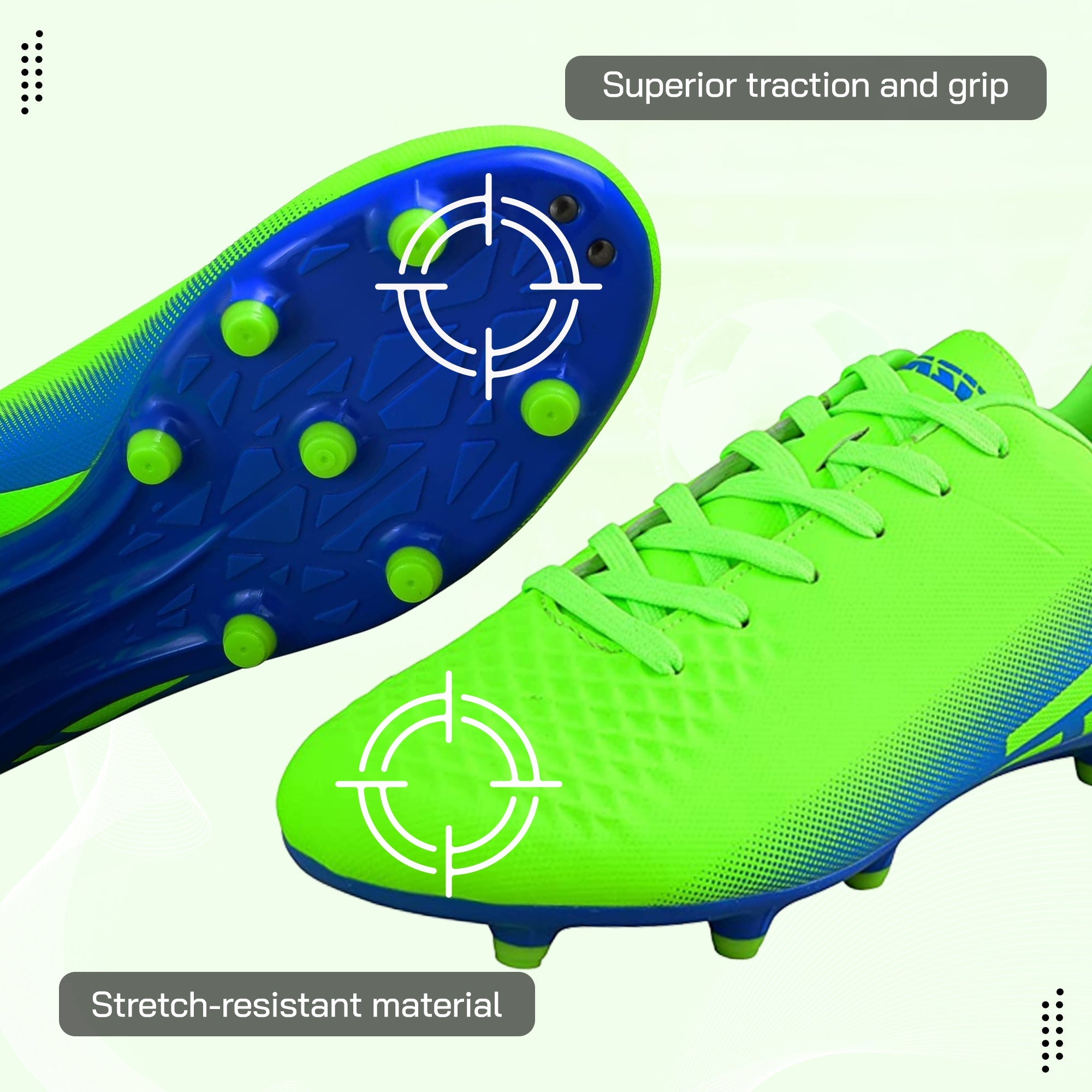 Santos Firm Ground Soccer Shoes -Green/Blue Vizari Sports