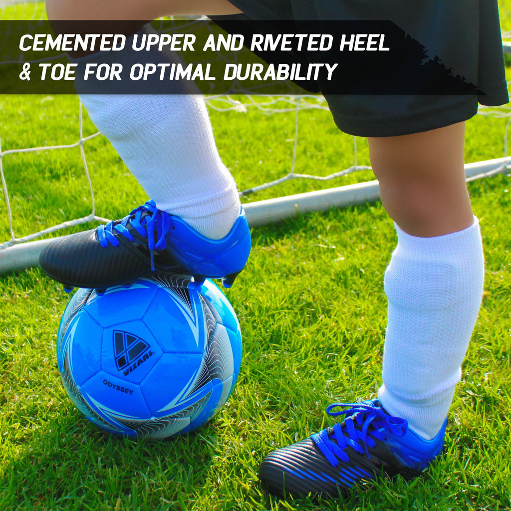 Vizari Liga Kids Firm Ground (FG) Soccer Cleats -Black/Blue, Youth Sizes 8C-Y Under $30 Vizari Sports