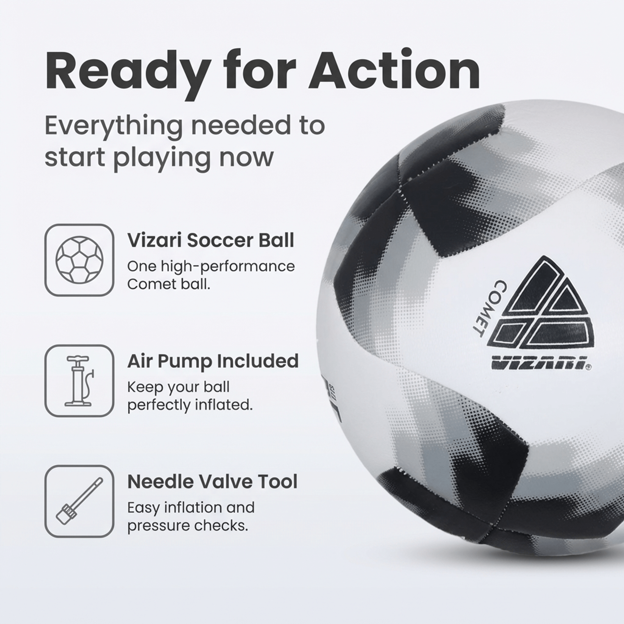 Comet Soccer Ball - Black Vizari Sports