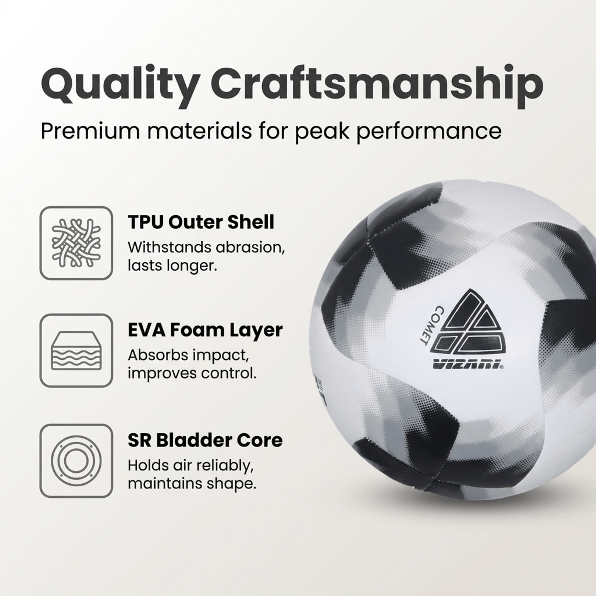 Comet Soccer Ball - Black Vizari Sports