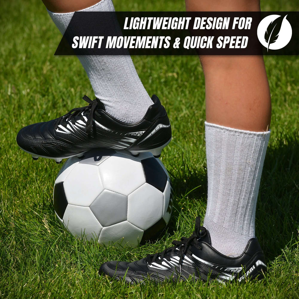 Valencia Firm Ground Soccer Cleats - Black/White Vizari Sports