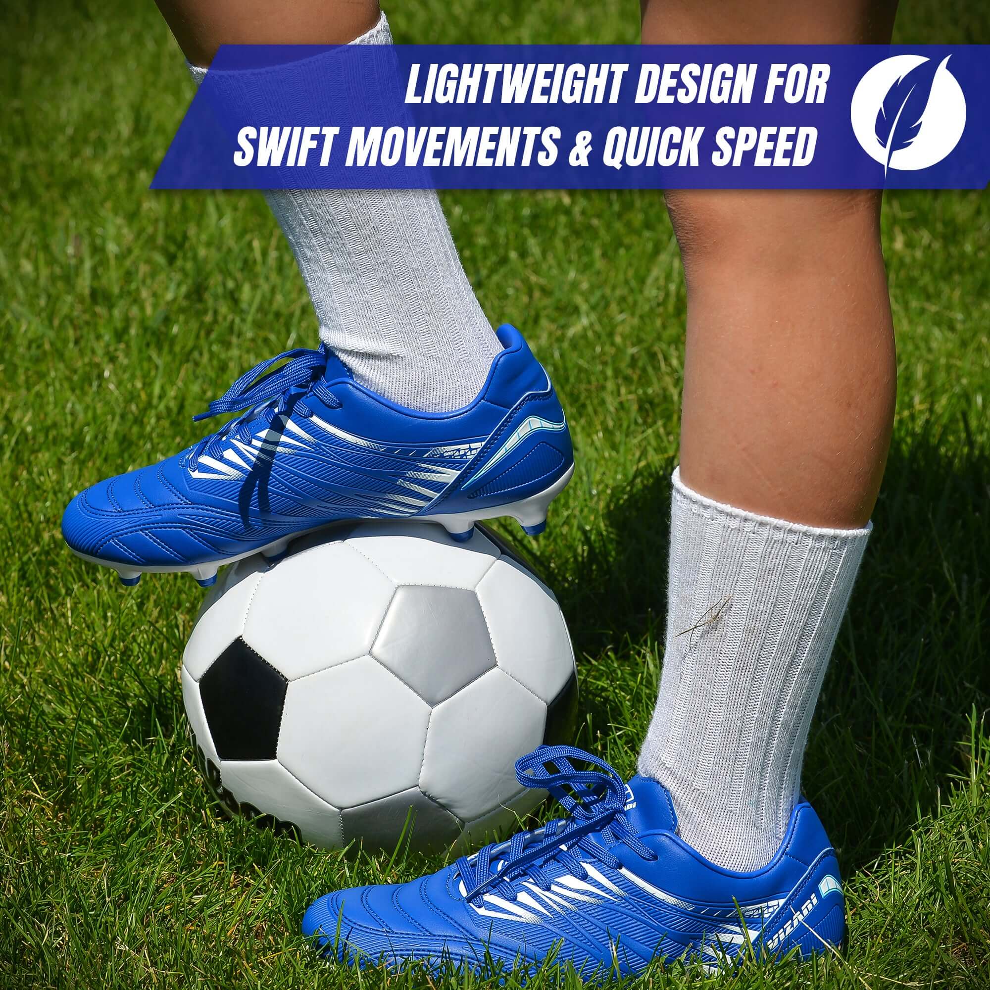 Valencia Firm Ground Soccer Cleats - Royal/White Vizari Sports