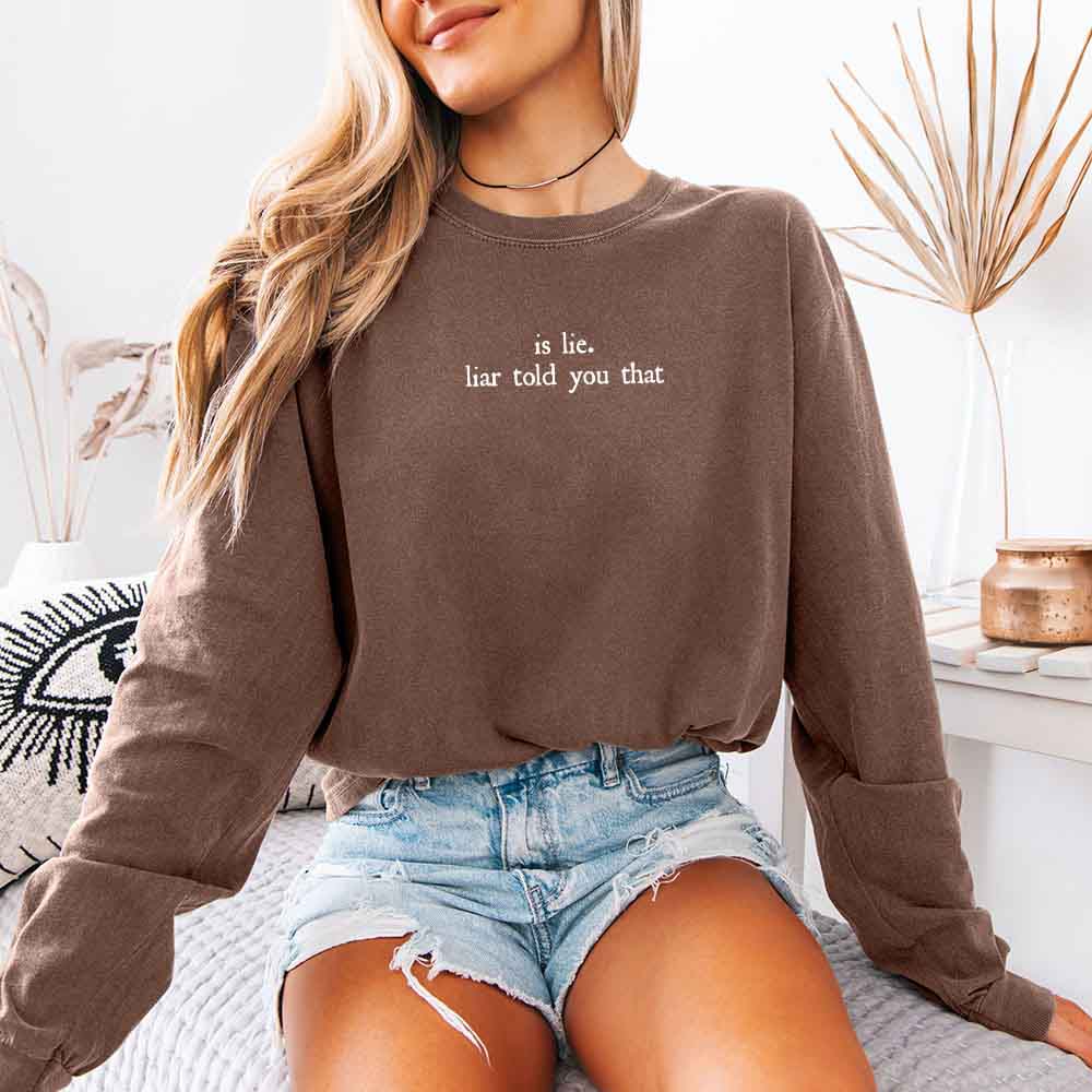 Is Lie, Liar Told You That Comfort Colors Long Sleeve – Hockey Romance BookTok Shirt Adorb Custom Tees