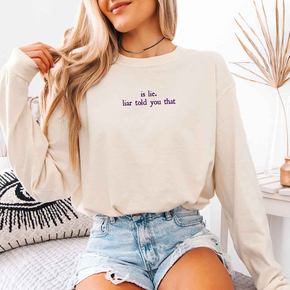 Is Lie, Liar Told You That Comfort Colors Long Sleeve – Hockey Romance BookTok Shirt Adorb Custom Tees