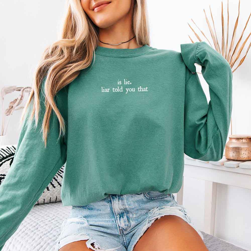 Is Lie, Liar Told You That Comfort Colors Long Sleeve – Hockey Romance BookTok Shirt Adorb Custom Tees