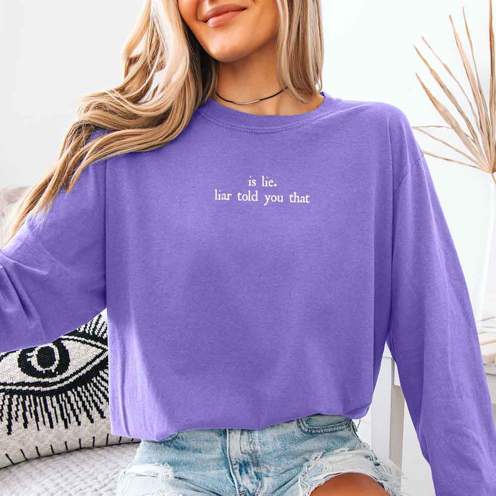 Is Lie, Liar Told You That Comfort Colors Long Sleeve – Hockey Romance BookTok Shirt Adorb Custom Tees