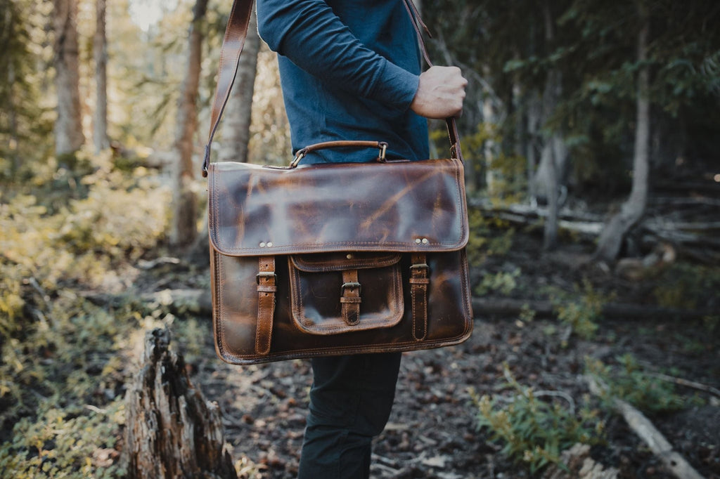 18 inch Buffalo Leather Briefcase Kodiak Leather