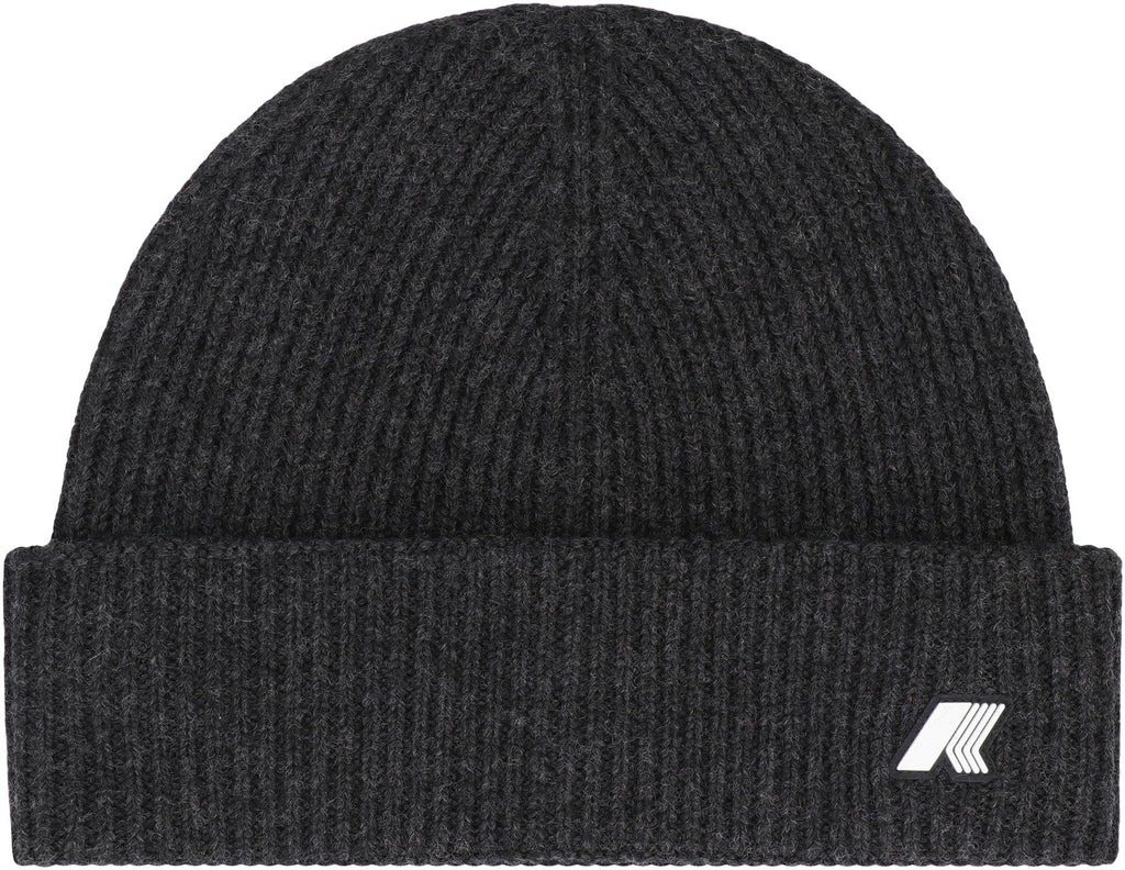 K-WAY Wool Knit Beanie with Turned-Up Brim - Men's-6