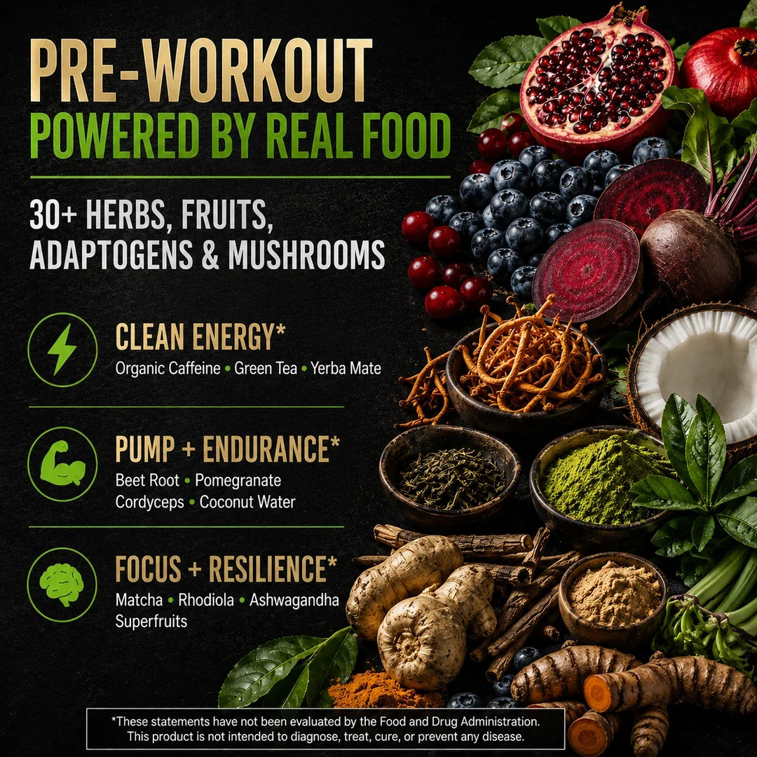 Pre-Workout - Strawberry Mango Organic Muscle Fitness Supplements