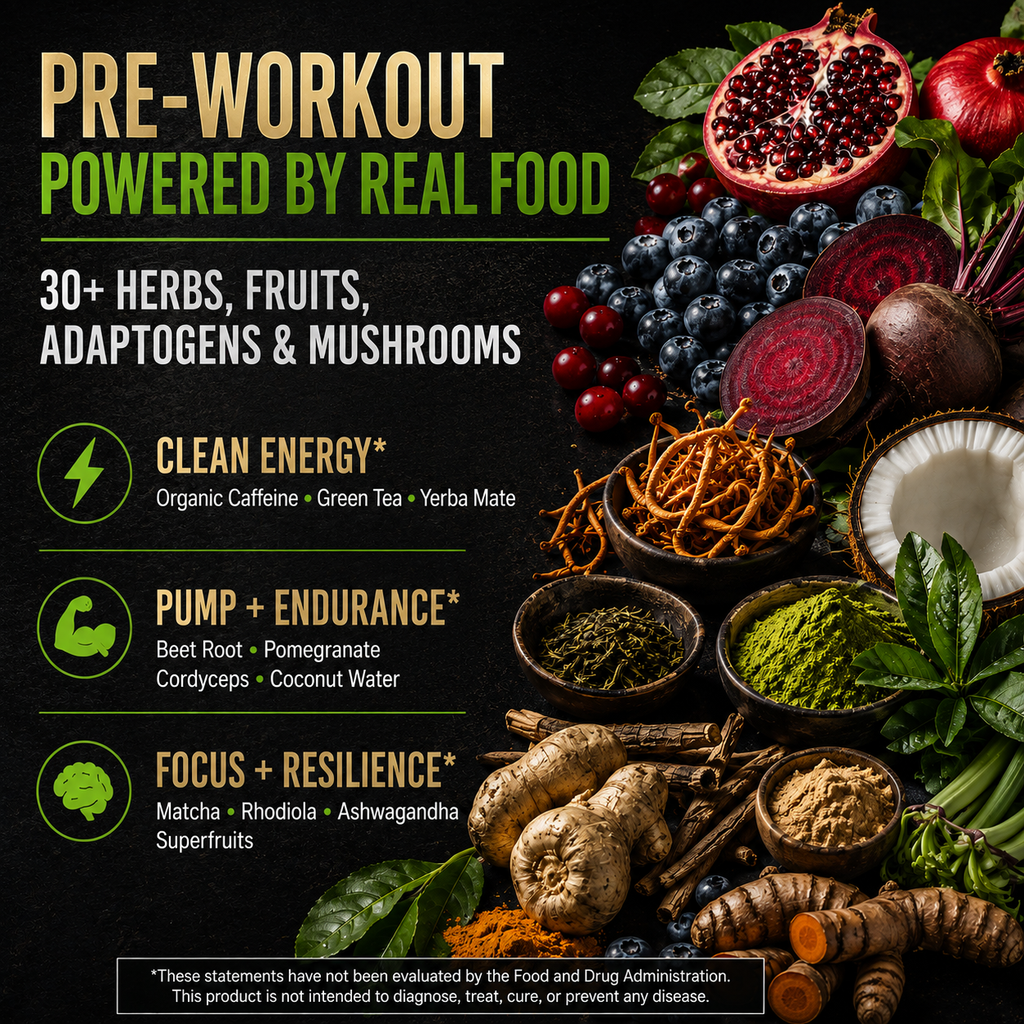Pre-Workout - Lemon Berry Organic Muscle Fitness Supplements