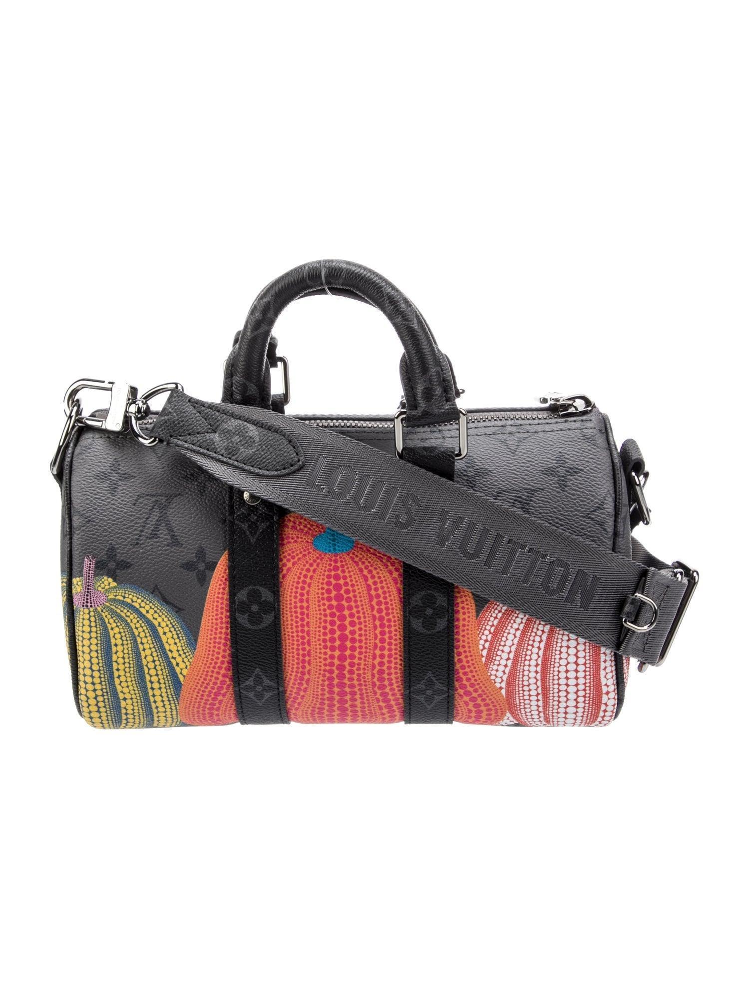 Louis Vuitton X Yayoi Kusama Monogram Eclipse Pumpkin Keepall Bandoulière 25 Banlieue91